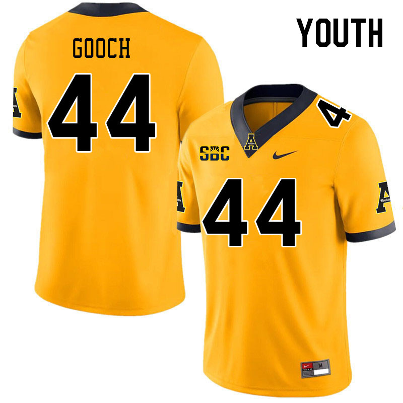 Youth #44 Brodrick Gooch Appalachian State Mountaineers College Football Jerseys Stitched Sale-Gold - Click Image to Close